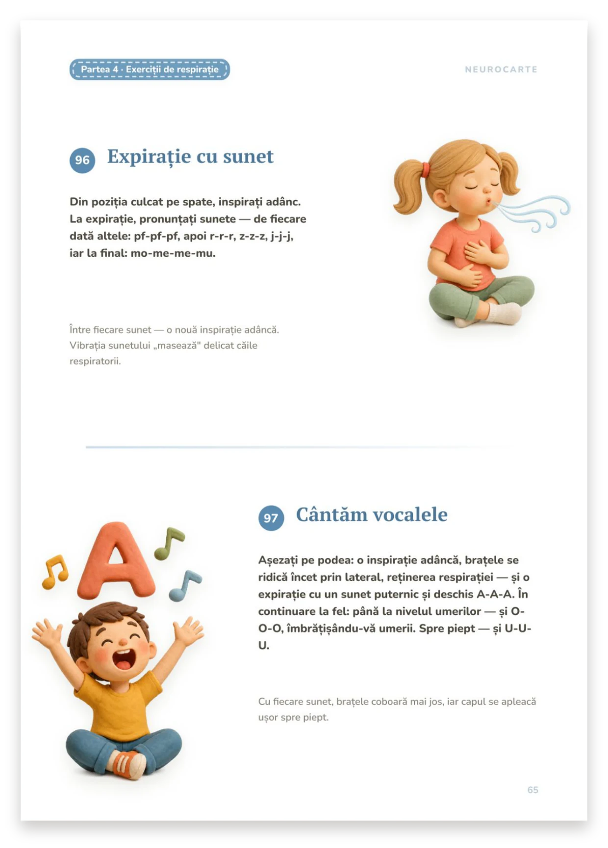 Exerciții de respirație cu sunete
